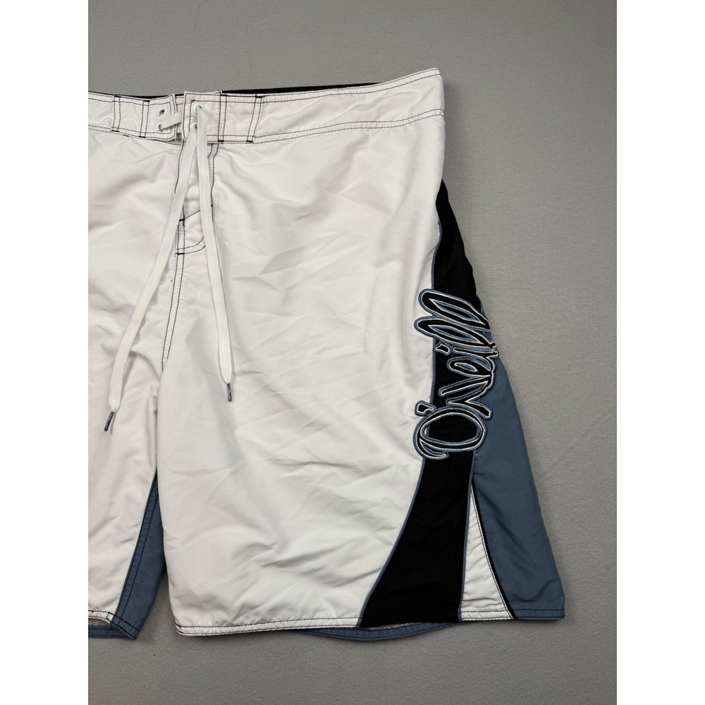 VTG Y2K 2000s O'Neil Boardshorts Script Surfwear White/Blue  Mens 40-41 - Picture 2 of 16